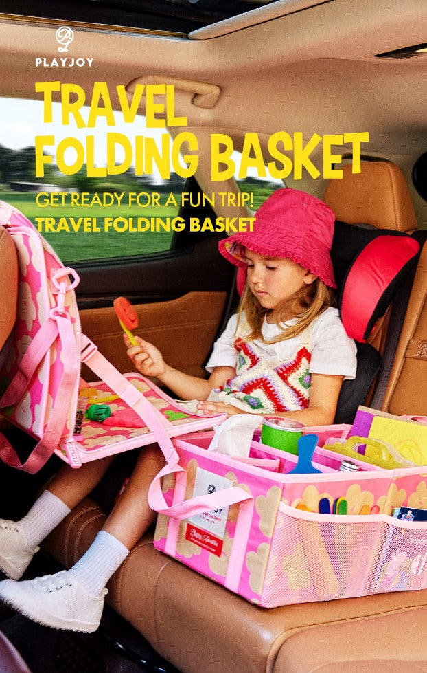 PLAY JOY Travel Folding Basket (Flower Pink)