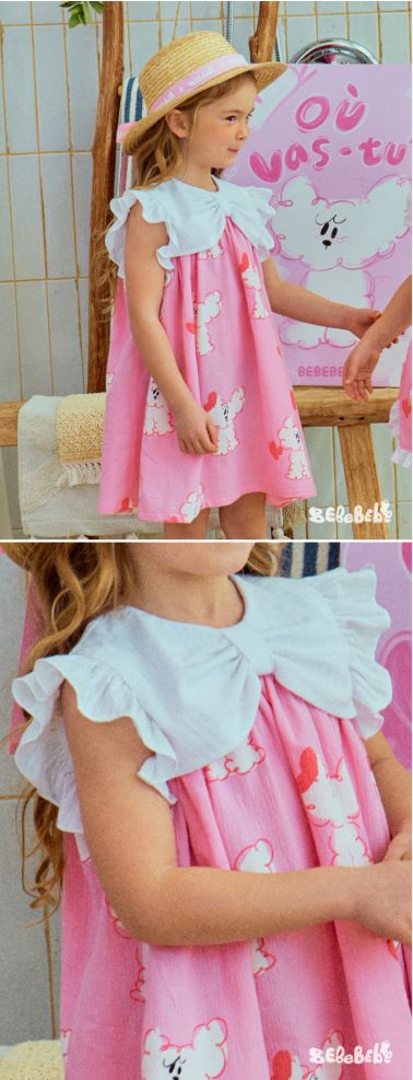 BEBEBEBE 1st summer pre order Butterfly cat ribbon dress (PINK)