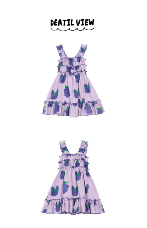 BEBEBEBE 1st summer pre order Grape rabbit sleeveless frill dress (PURPLE)