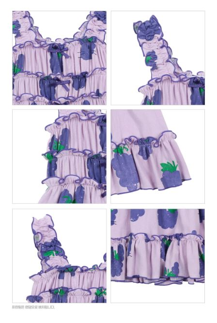 BEBEBEBE 1st summer pre order Grape rabbit sleeveless frill dress (PURPLE)
