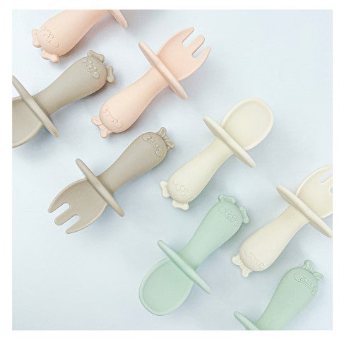 UBMOM Self-directed learning First food Silcone Spoon & Fork Set
