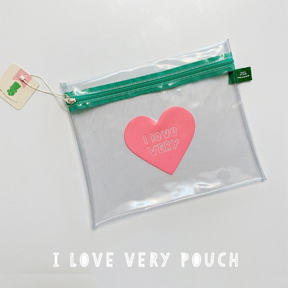 VERY ISLAND Clear Heart Pouch