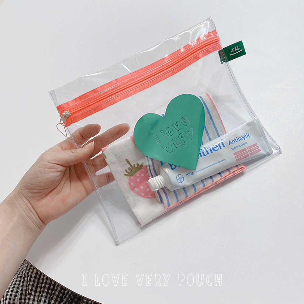 VERY ISLAND Clear Heart Pouch