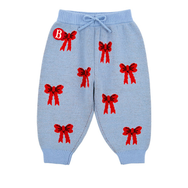 BEBE DE PINO All over ribbon baby sweater pants