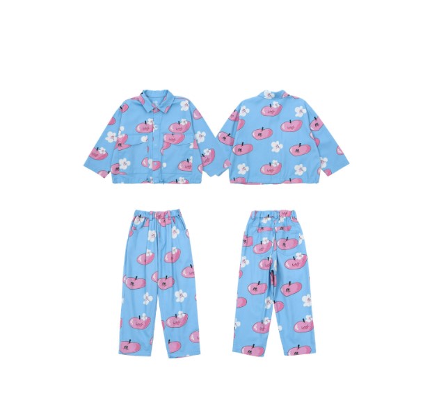 BEBEBEBE 2025 SPRING PRE ORDER Heart peach jacket + pants SET (BLUE)