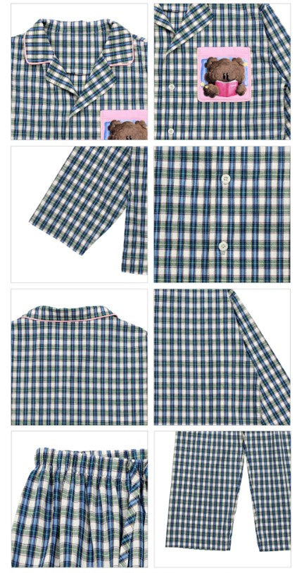BEBEBEBE BE JUNIOR Bej check pajama SET
