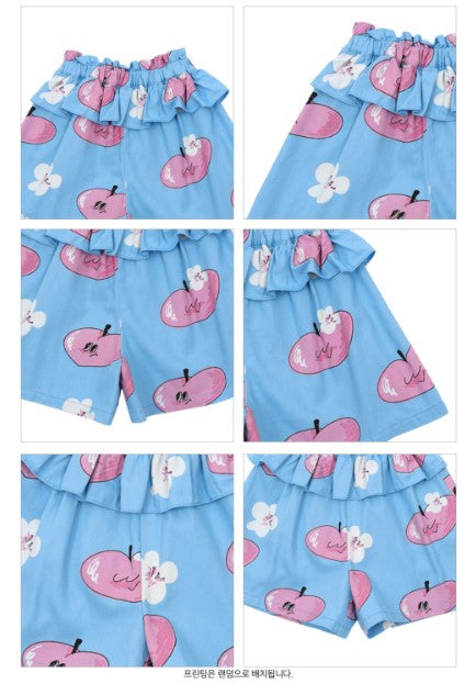 BEBEBEBE 2025 SPRING PRE ORDER Heart peach jacket + shorts SET (BLUE)