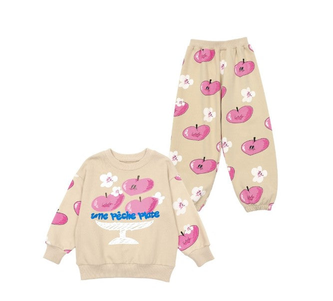BEBEBEBE 2025 SPRING PRE ORDER Heart peach training SET (BEIGE)