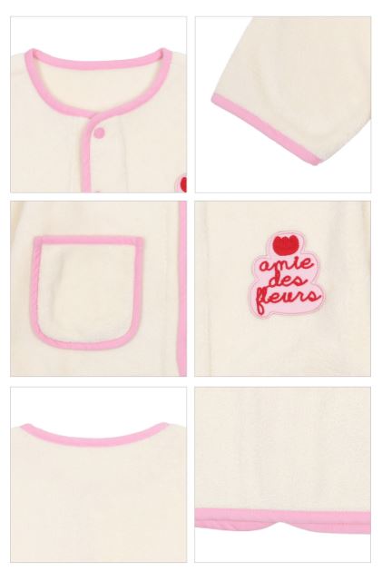 BEBEBEBE HOLIDAY Flower fleece jumper (IVORY)