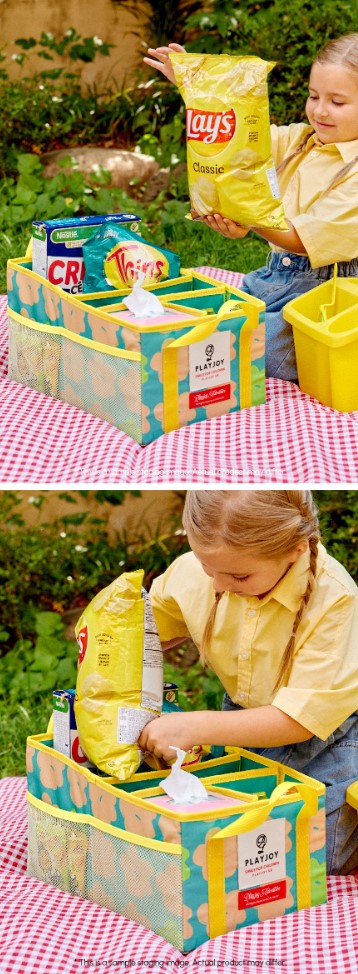 PLAY JOY Travel Folding Basket (Flower Green)