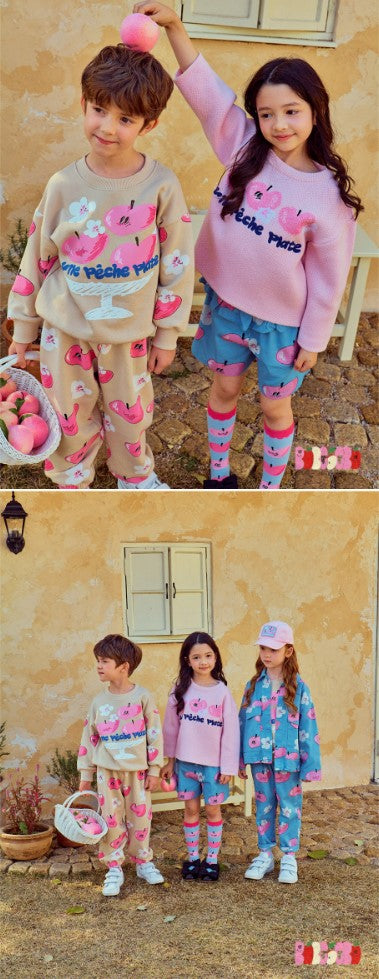 BEBEBEBE 2025 SPRING PRE ORDER Heart peach training SET (BEIGE)