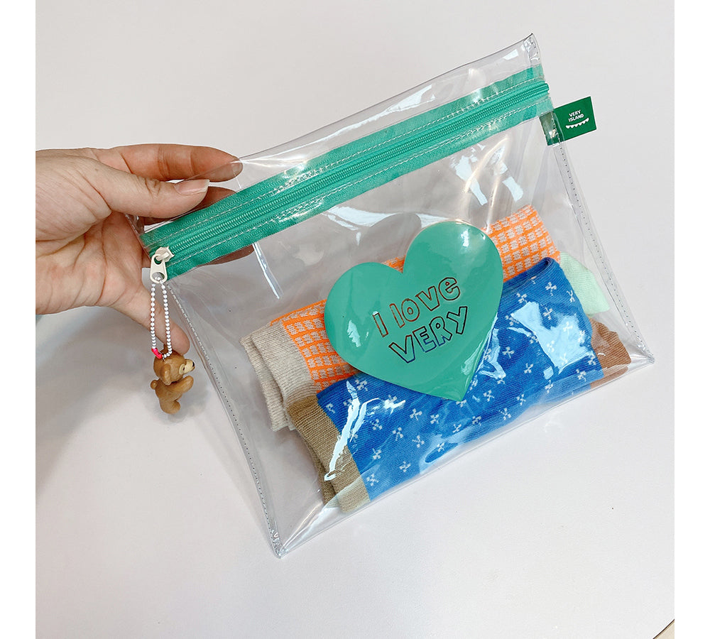 VERY ISLAND Clear Heart Pouch