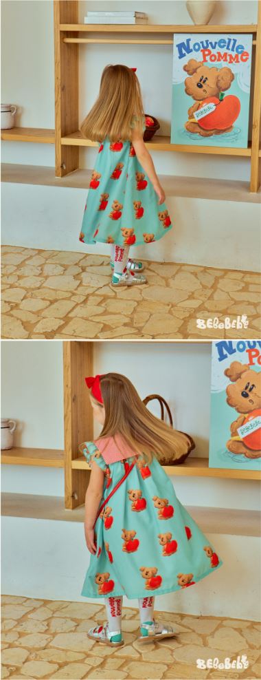BEBEBEBE 1st summer pre order Apple puppy sleeveless dress (MINT)