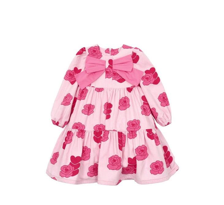 BEBEBEBE 2025 SPRING PRE ORDER Heart rose big ribbon dress (PINK)