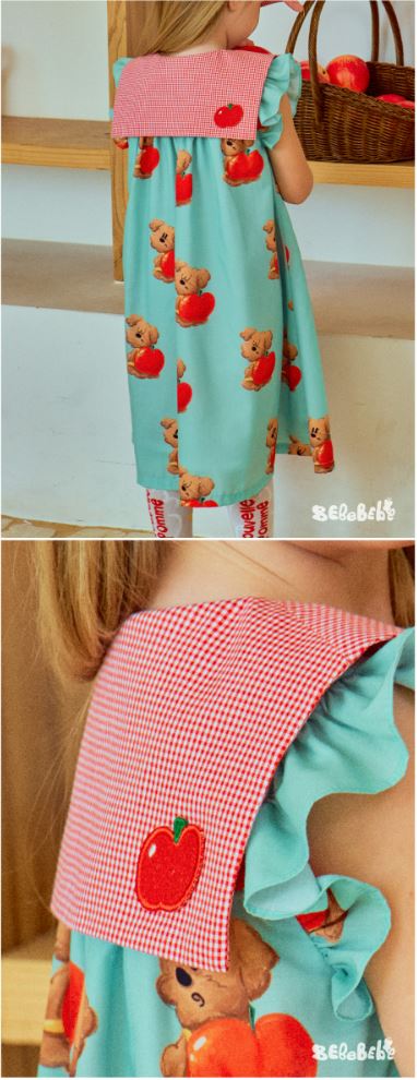 BEBEBEBE 1st summer pre order Apple puppy sleeveless dress (MINT)