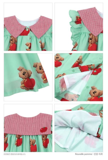 BEBEBEBE 1st summer pre order Apple puppy sleeveless dress (MINT)