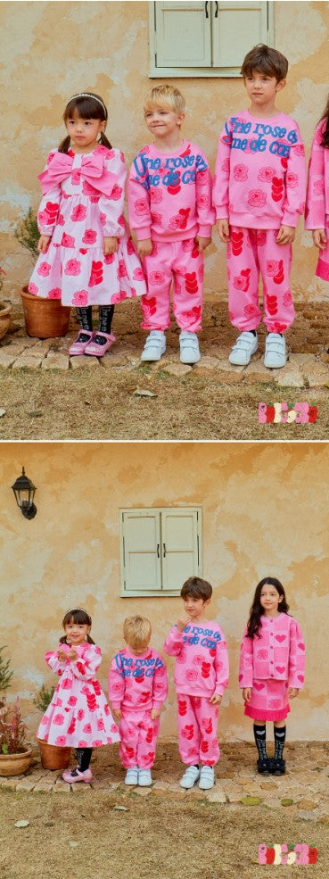 BEBEBEBE 2025 SPRING PRE ORDER Heart rose big ribbon dress (PINK)