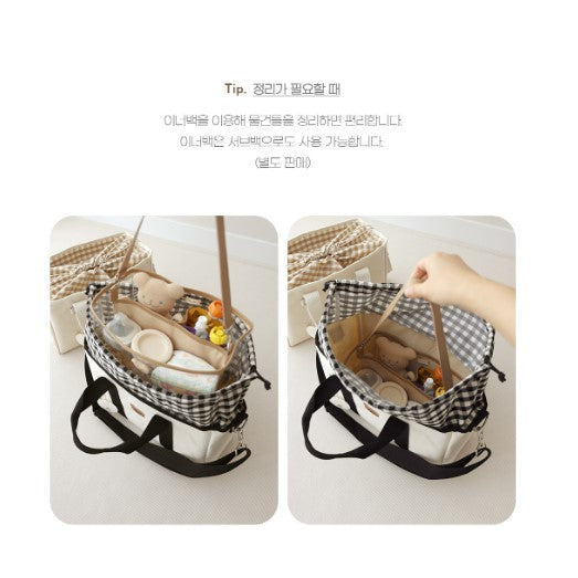 CHEZBEBE Check String Market Bag