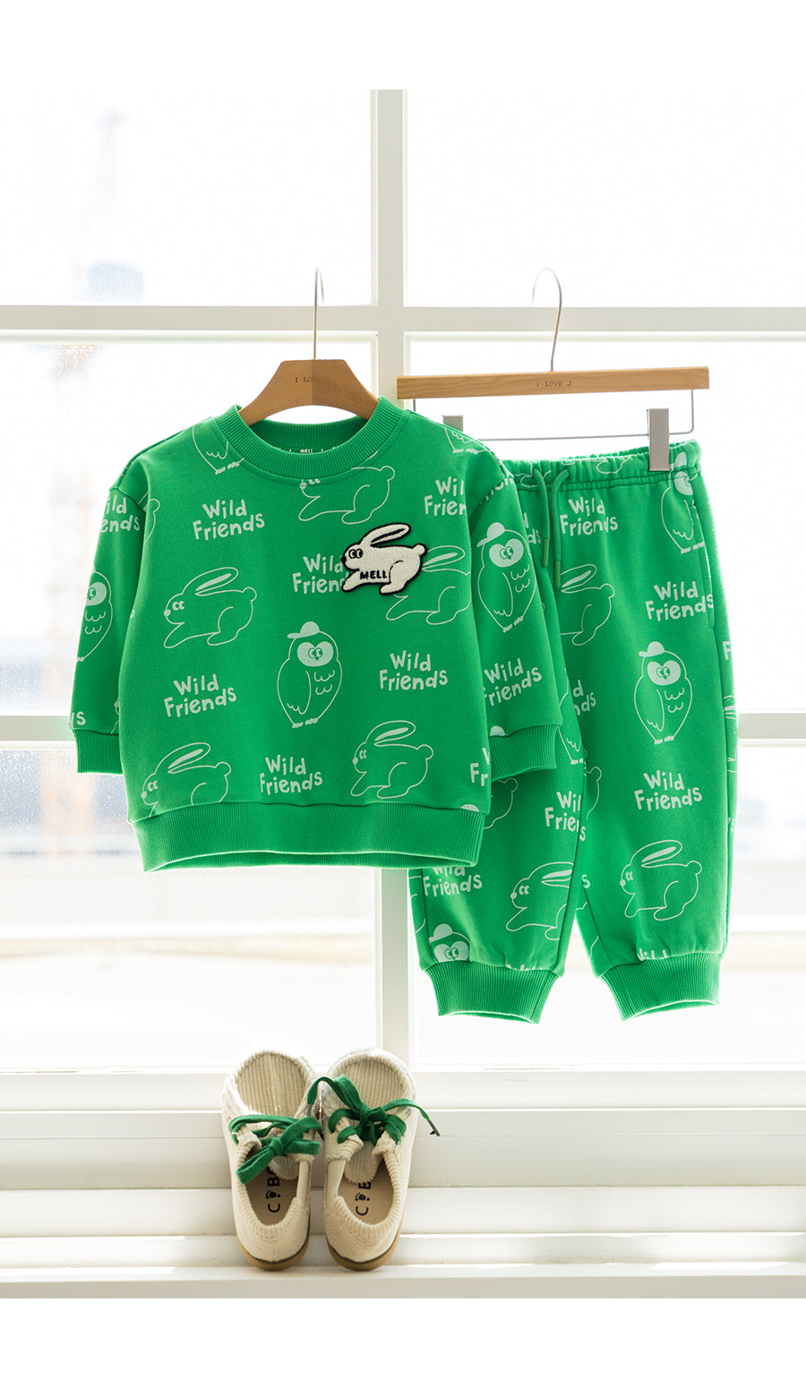 I LOVE J TODDLER wild friends 2pc set