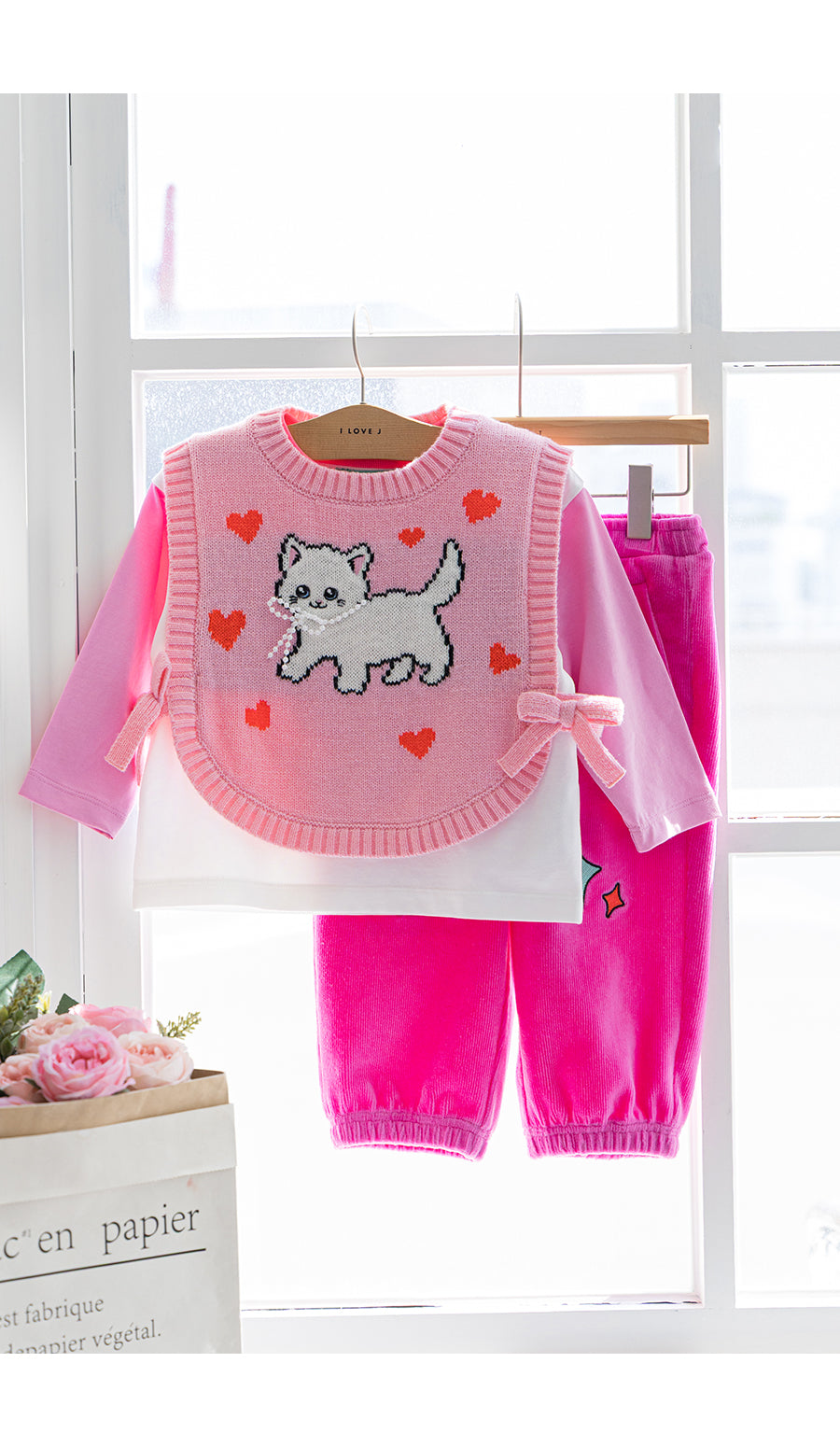 I LOVE J TODDLER color-blocked top