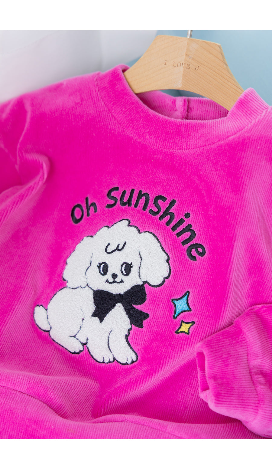 I LOVE J TODDLER velour mtm top