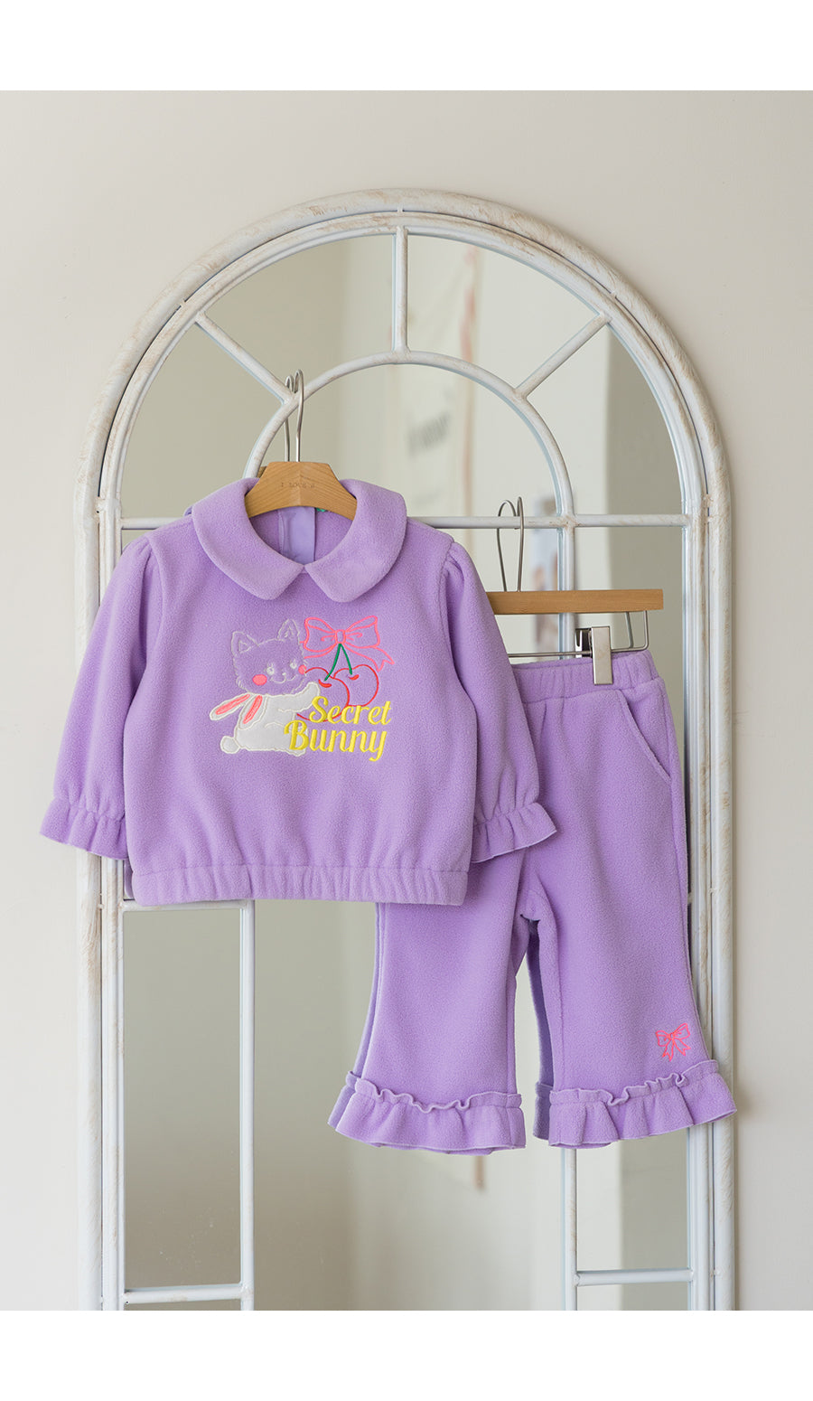 I LOVE J TODDLER secret bunny fleece 2pc set