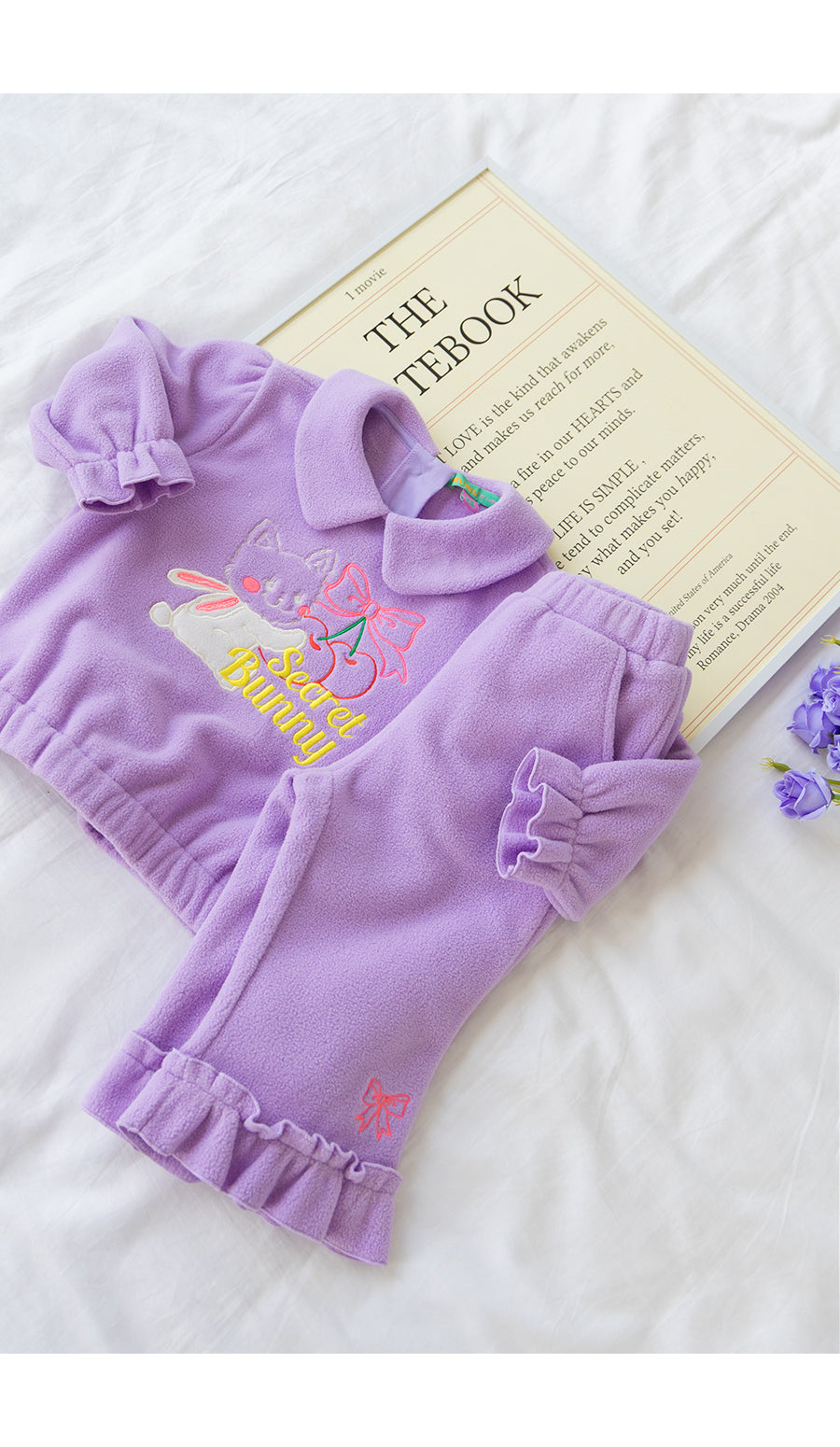 I LOVE J TODDLER secret bunny fleece 2pc set