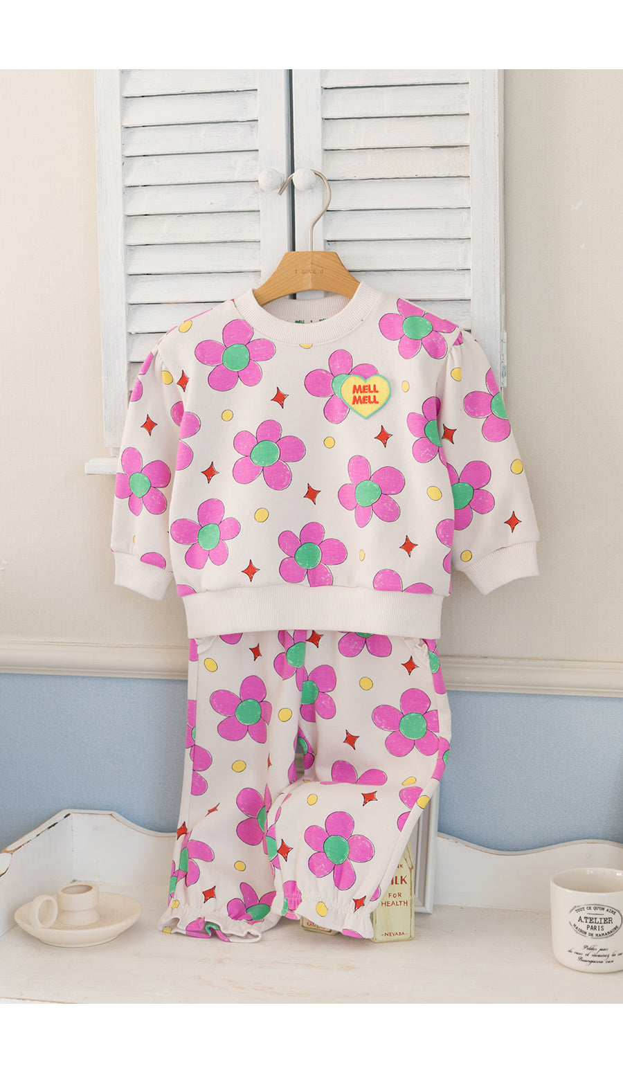 I LOVE J TODDLER flower jogger pants