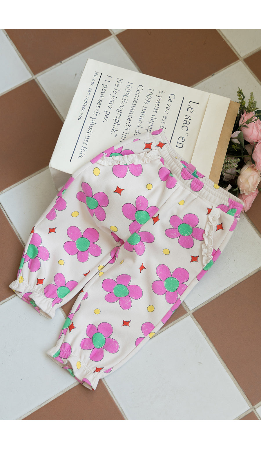 I LOVE J TODDLER flower jogger pants