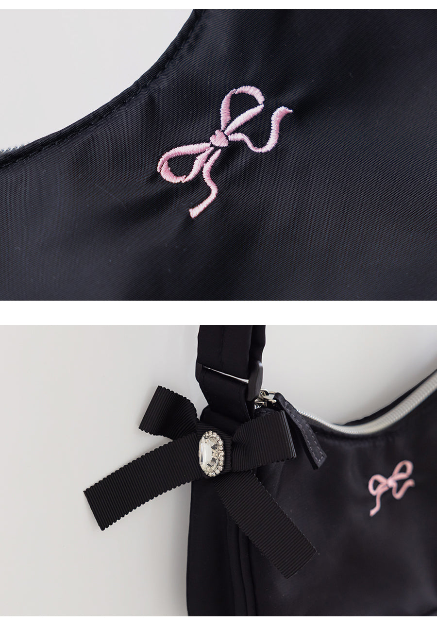 I LOVE J nylon hobo bag