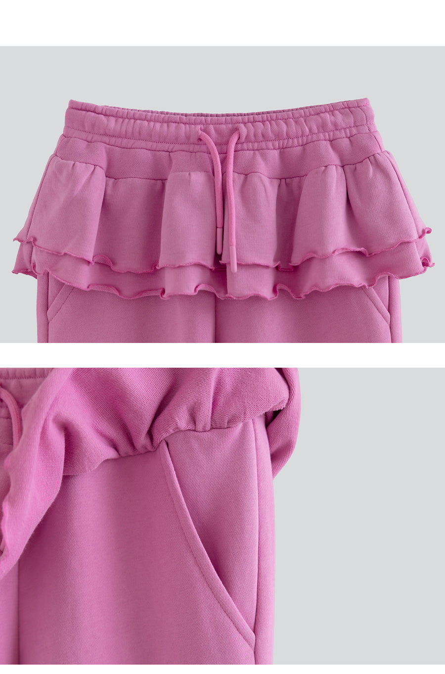 I LOVE J frill jogger pants