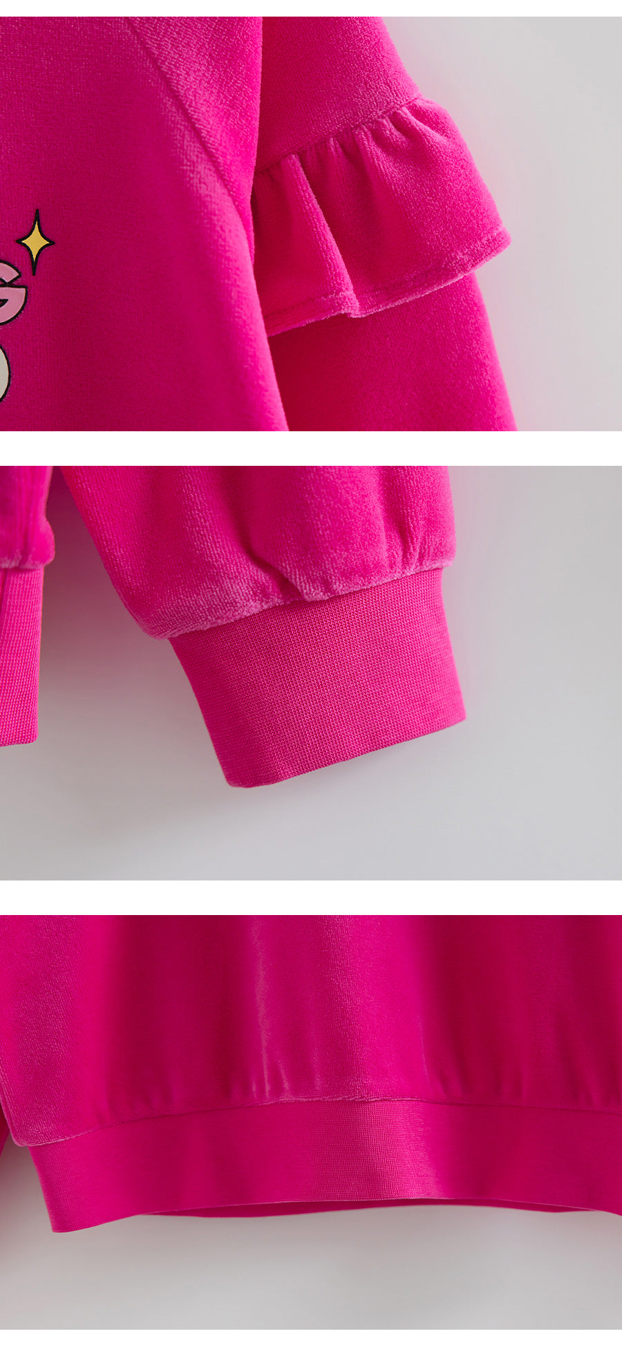 I LOVE J velour frill 2pc set
