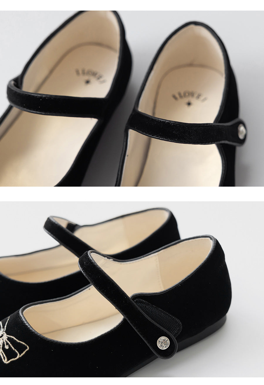 I LOVE J velvet flat shoes