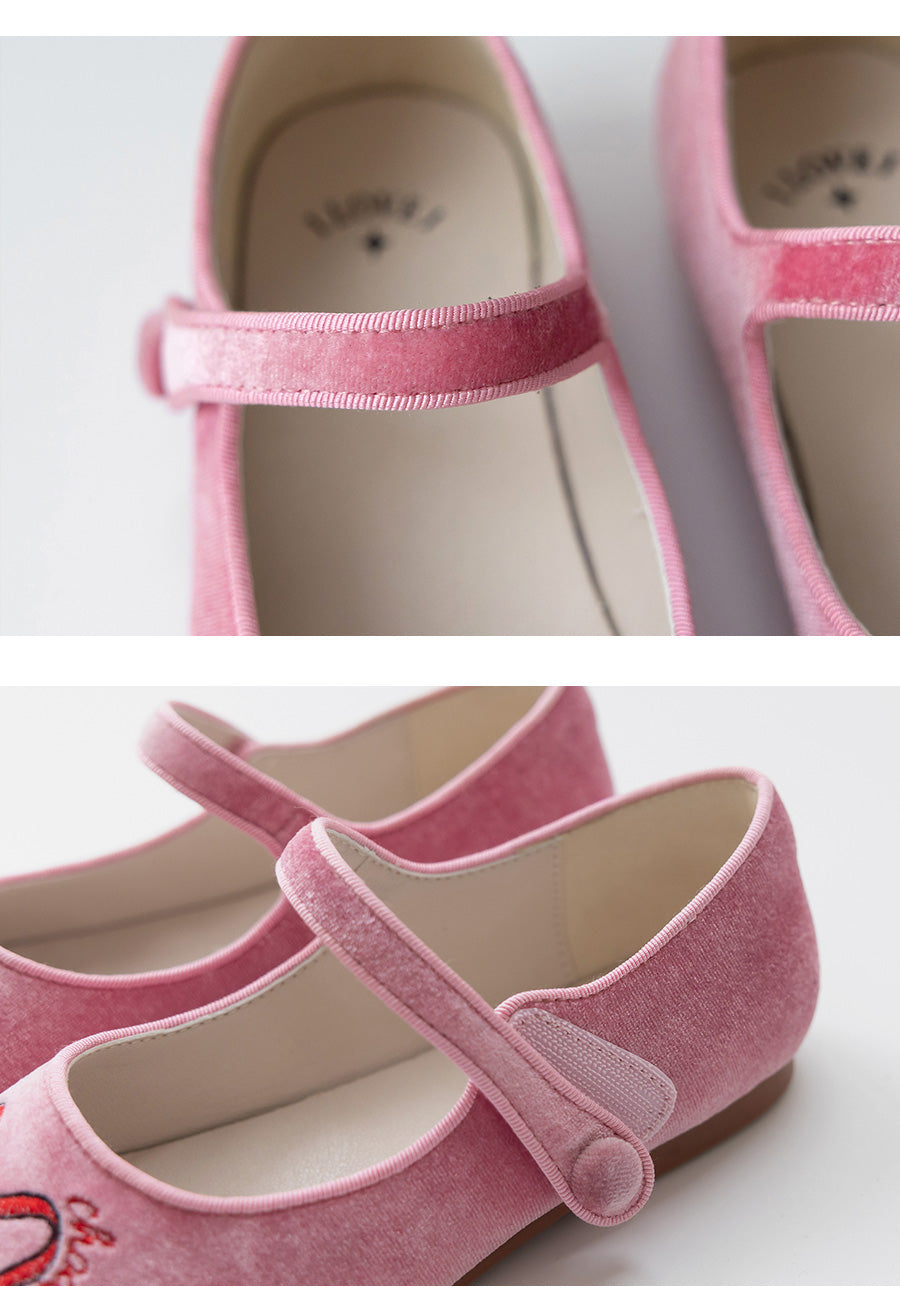 I LOVE J velvet flat shoes