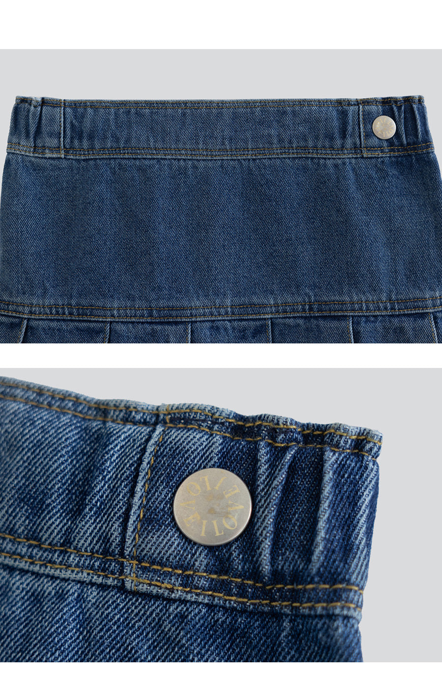 I LOVE J denim pleats skirt