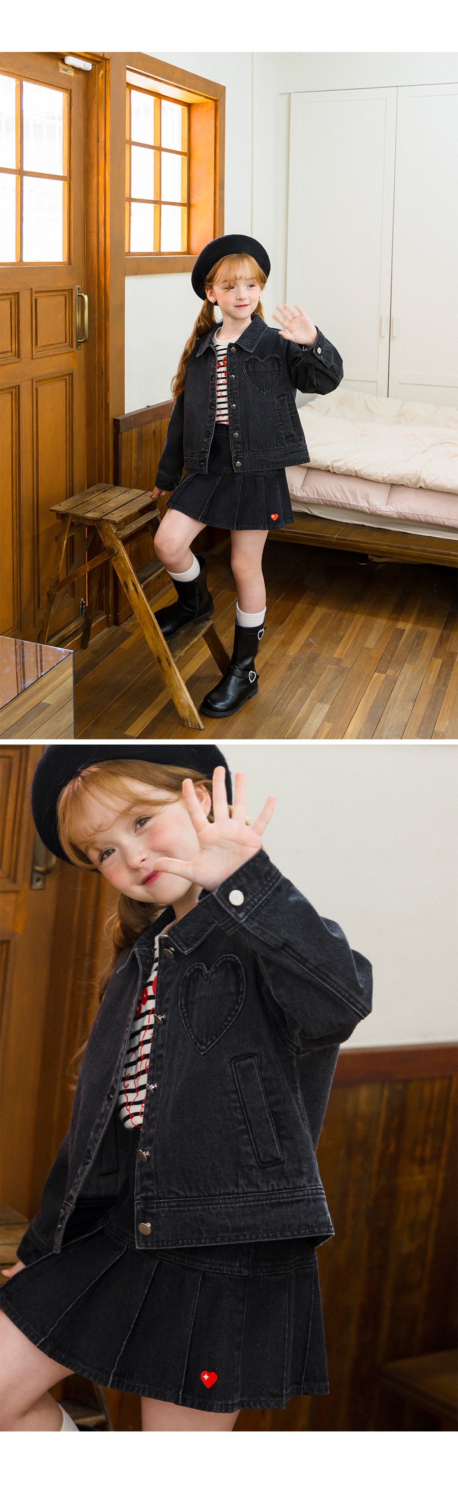 I LOVE J denim pleats skirt