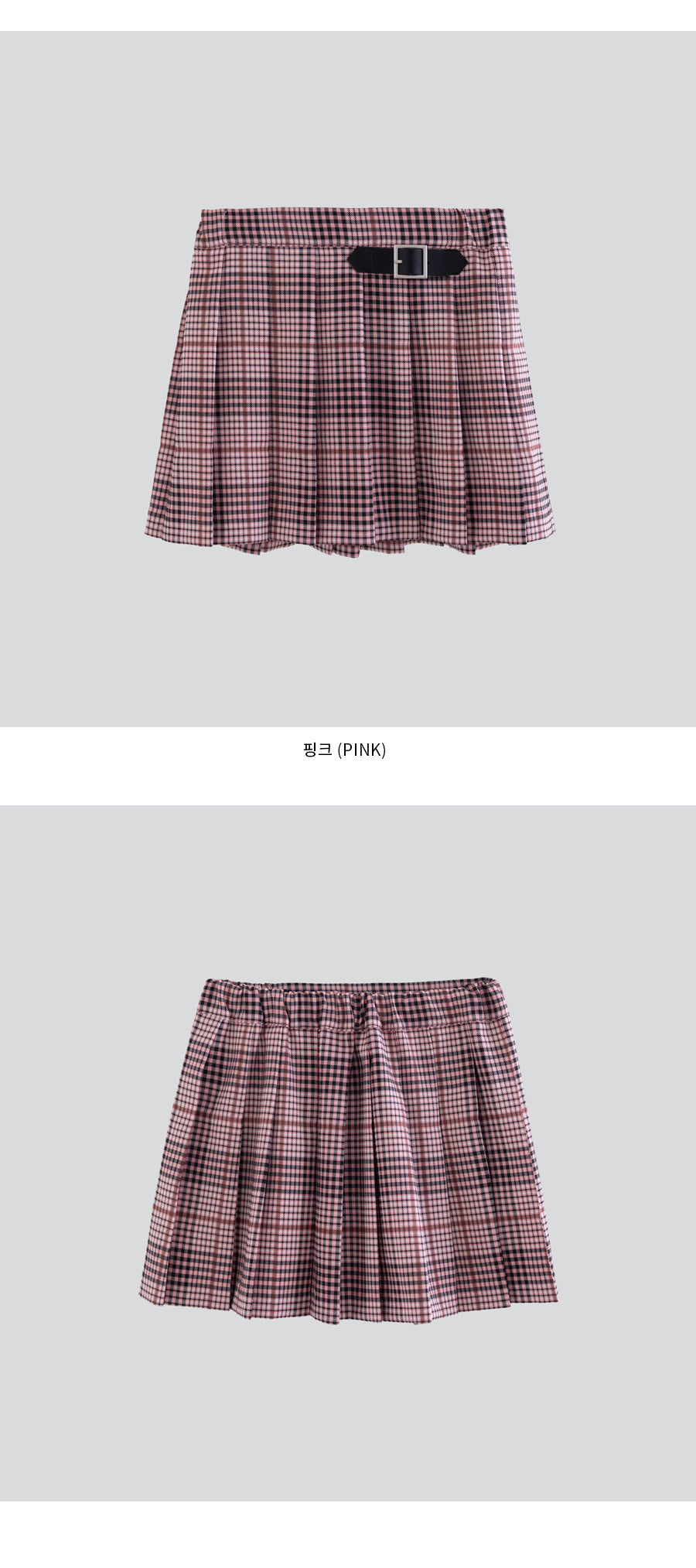 I LOVE J checkered pleats skirt