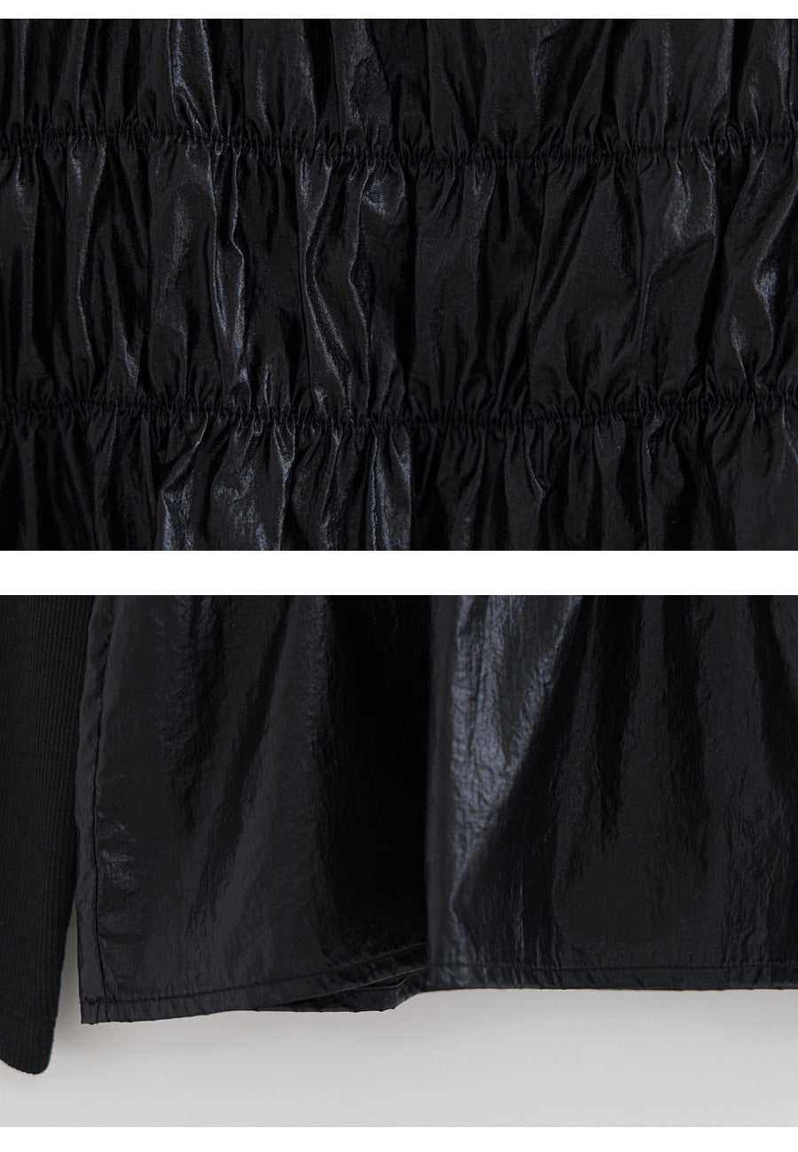 I LOVE J leather bustier ribbed top