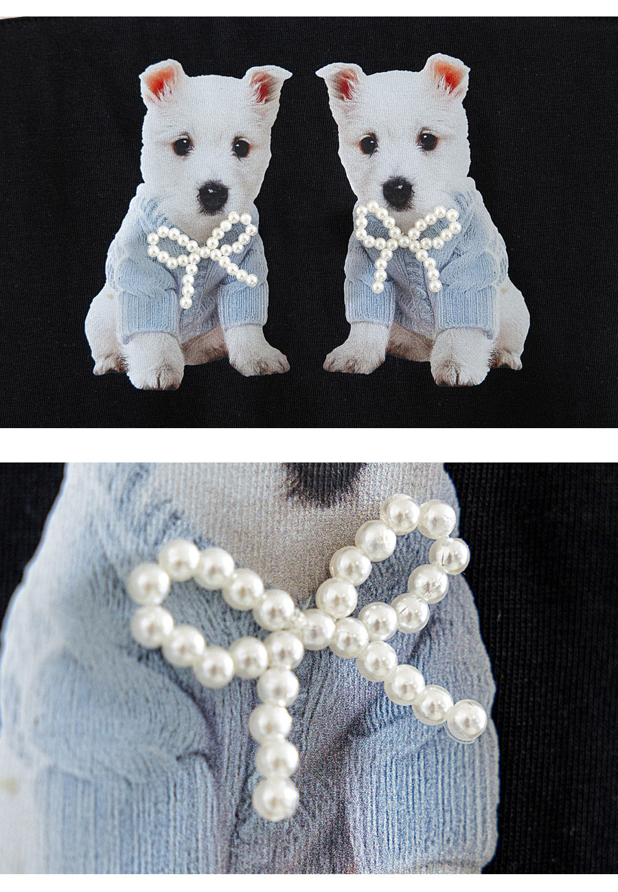 I LOVE J little puppy single top