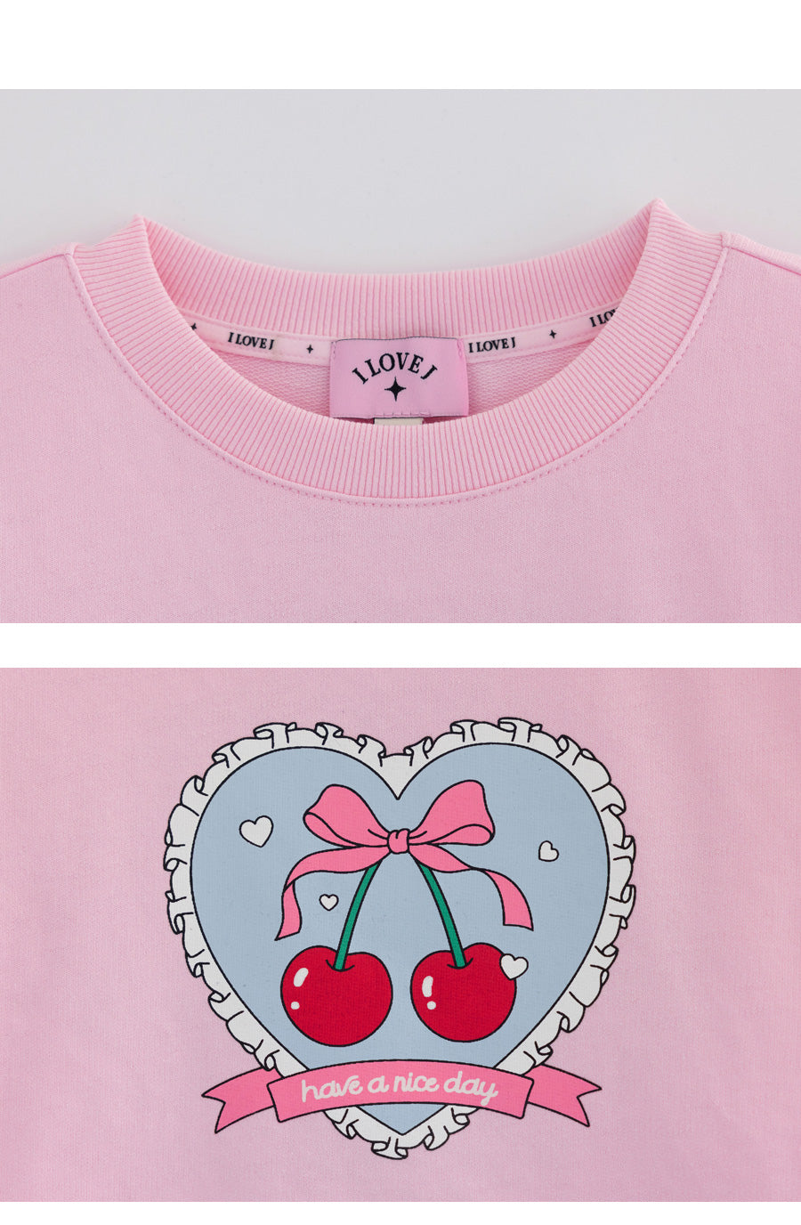 I LOVE J heart cherry lace top