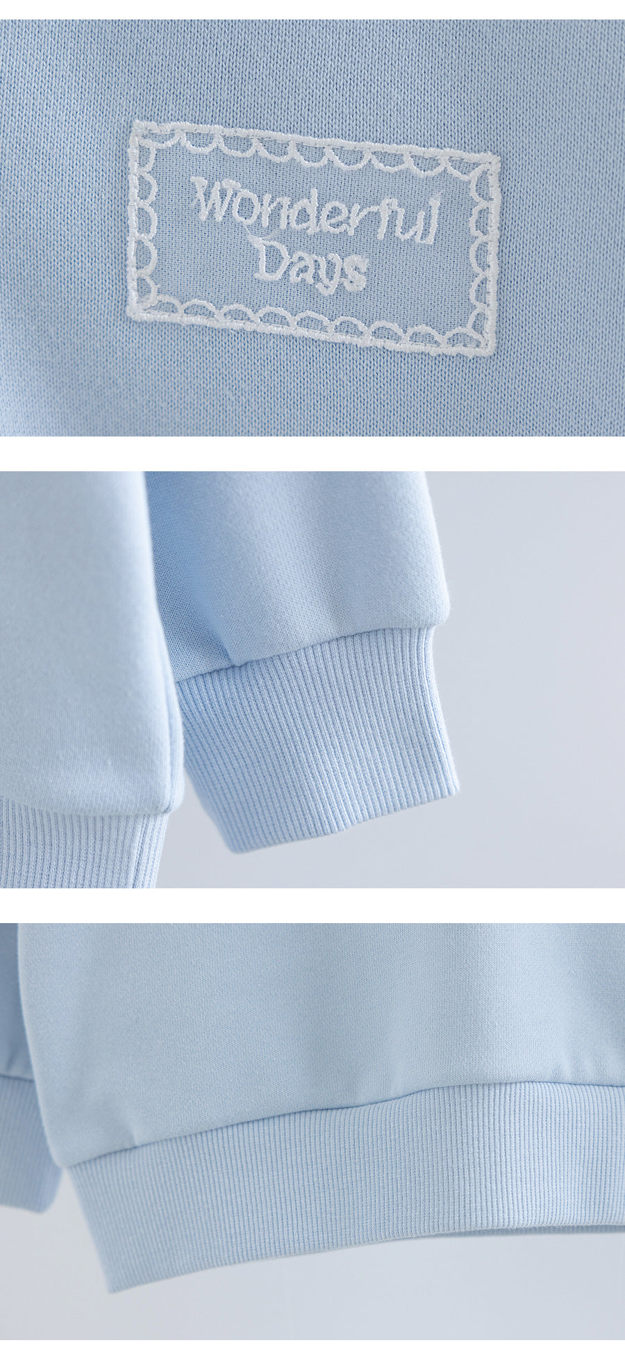 I LOVE J Lace collar fleece 2pc set