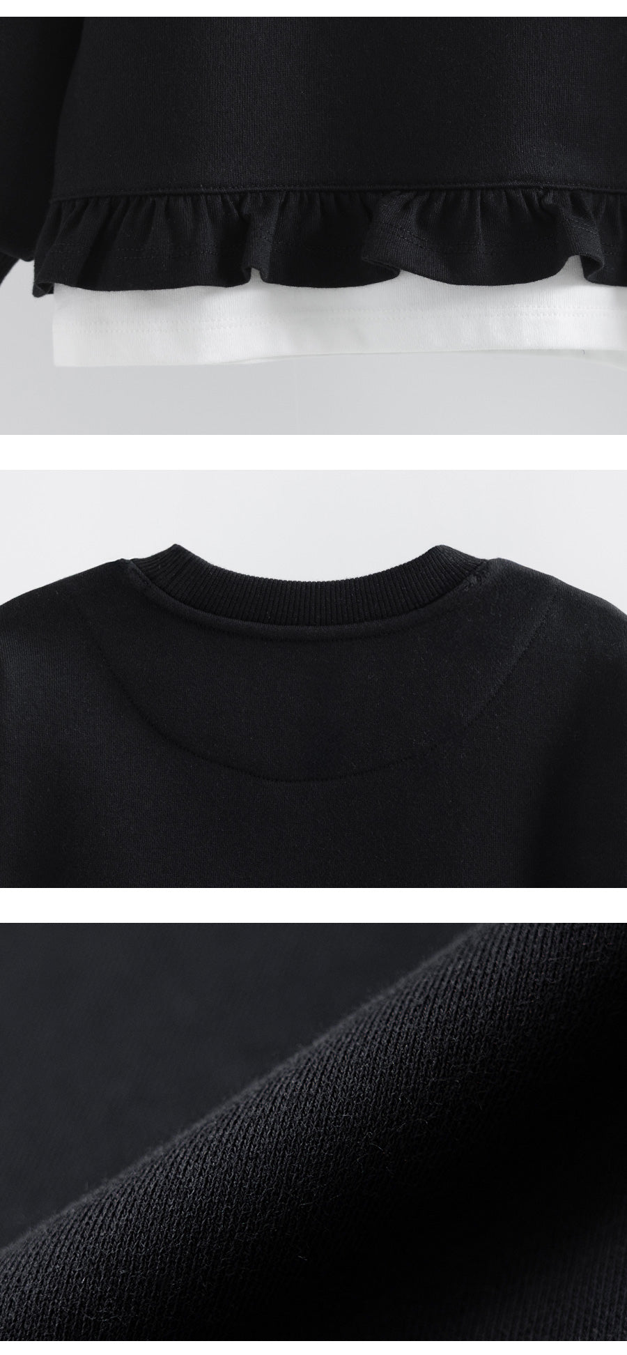 I LOVE J Golden hours frill layered fleece top