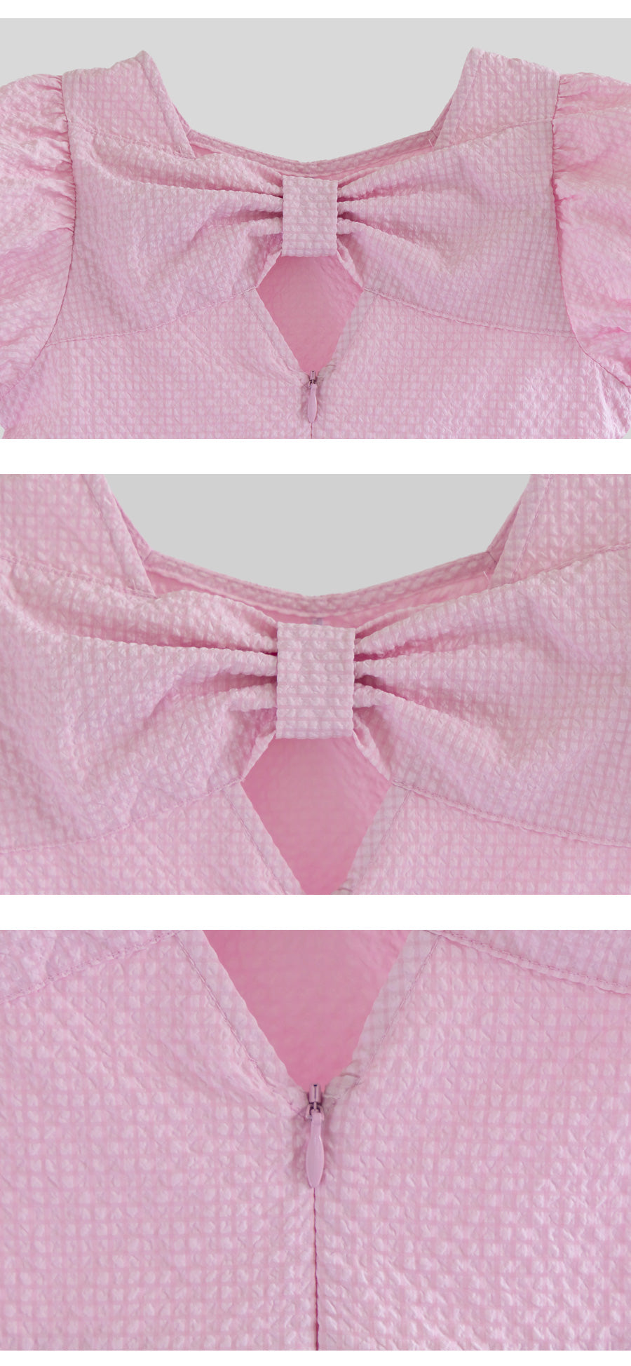 I LOVE J sharad back ribbon seersucker dress