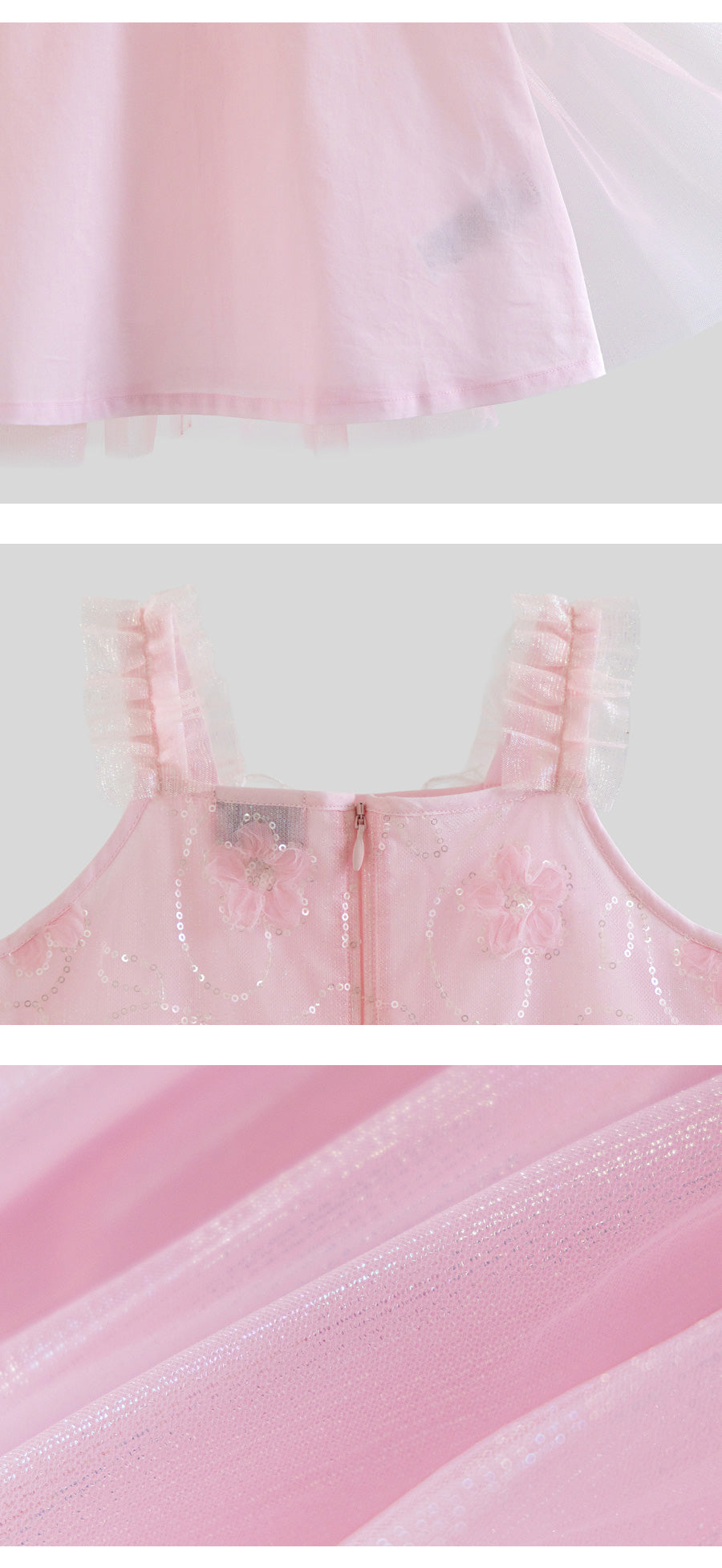 I LOVE J sati frill tulle dress