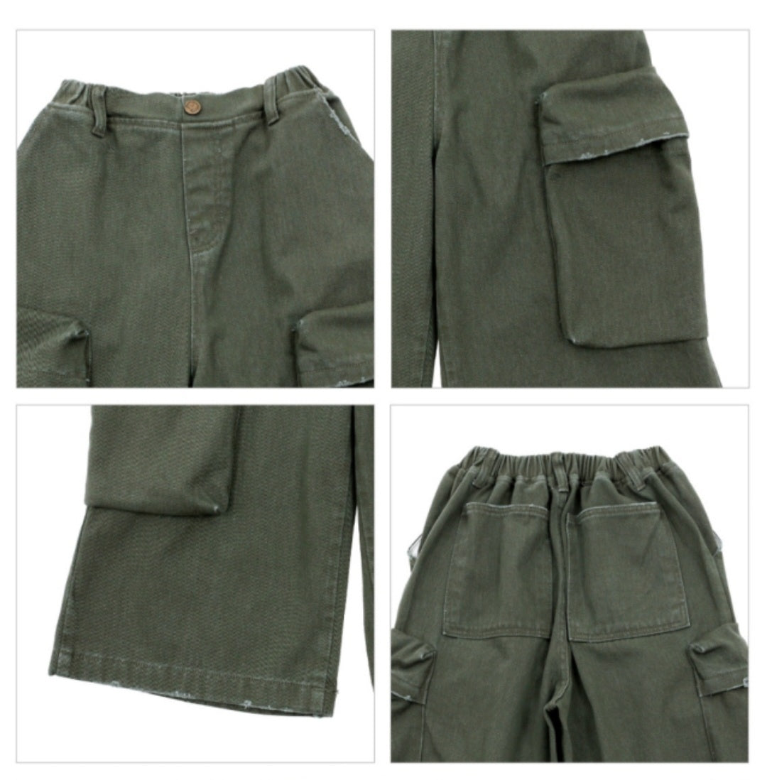 BEBEBEBE BE JUNIOR Fall Capri cargo pants (KHAKI)