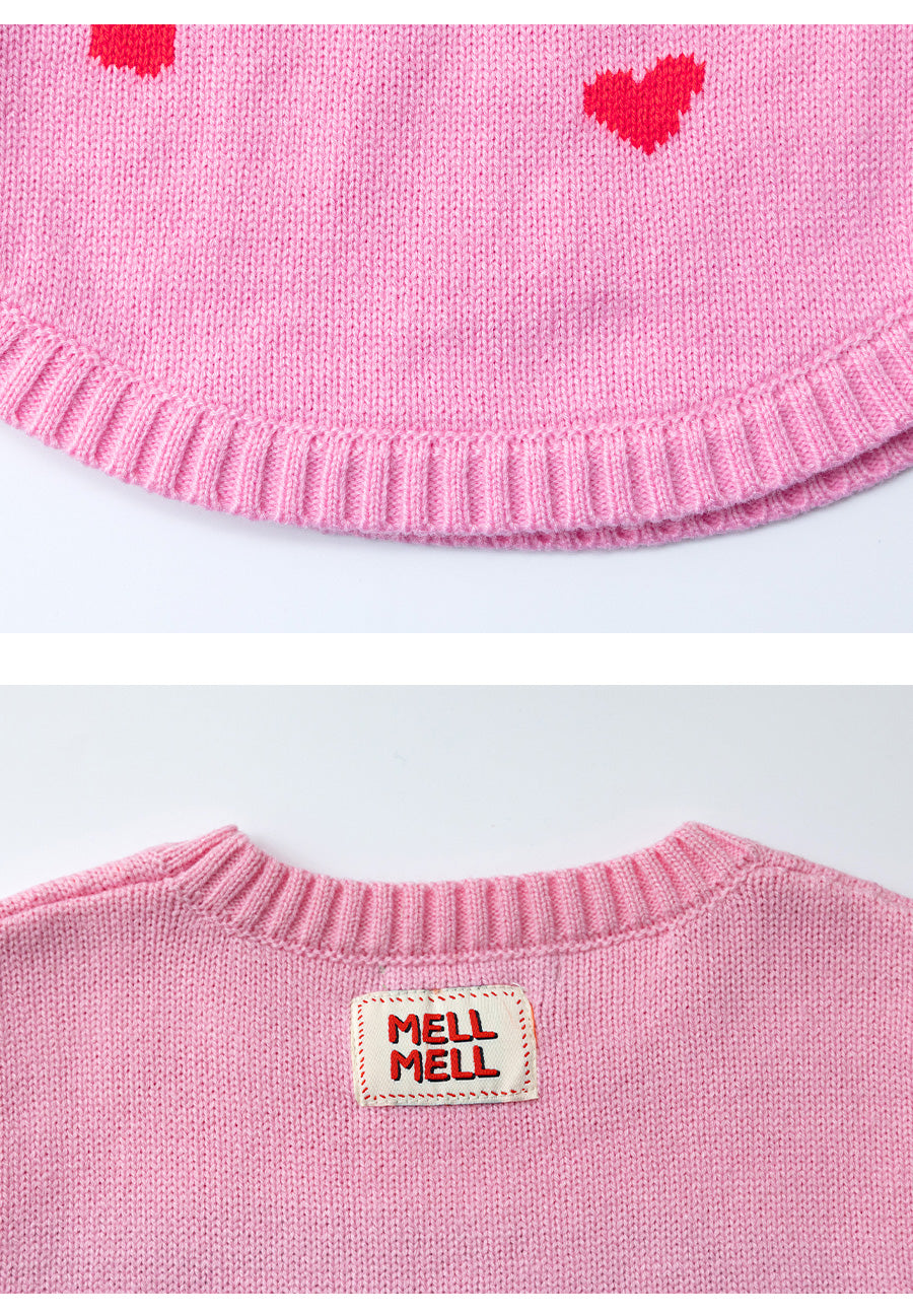 I LOVE J TODDLER cat heart knit vest