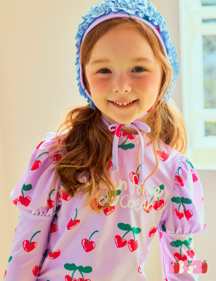 BEBEBEBE 2024 SUMMER Heart cherry rash guard SET