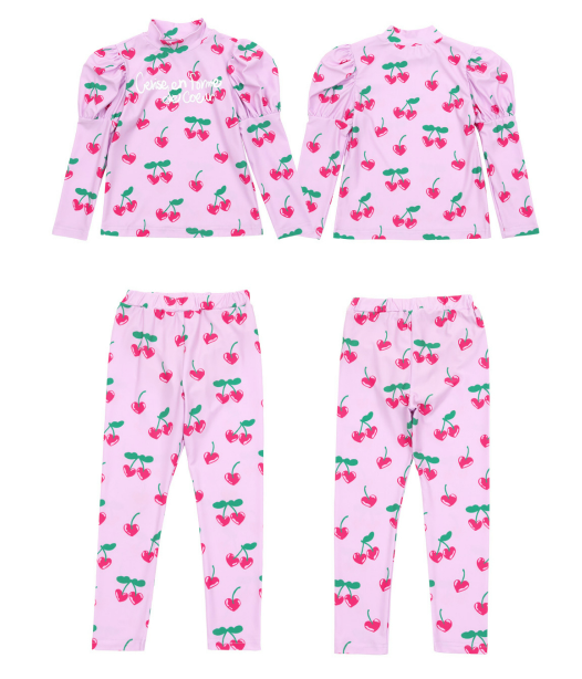 BEBEBEBE 2024 SUMMER Heart cherry rash guard SET
