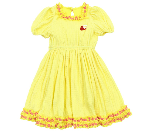 BEBEBEBE 2024 SUMMER Strawberry puff dress (YELLOW)