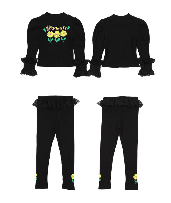 BEBEBEBE PRE FALL Yellow flower Top & Leggings